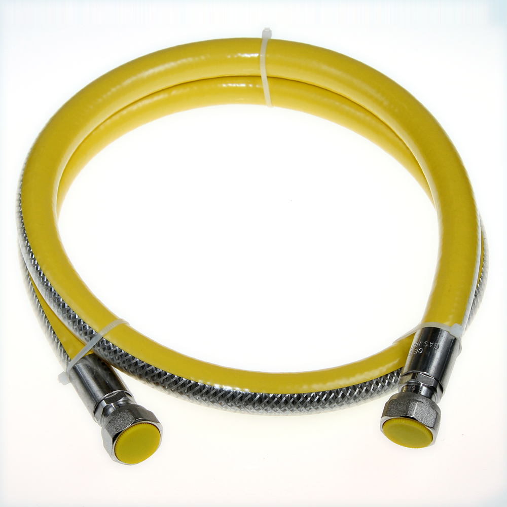 Racord fix pentru gaz, galben, filet interior/interior, racord 1/2, 125 cm