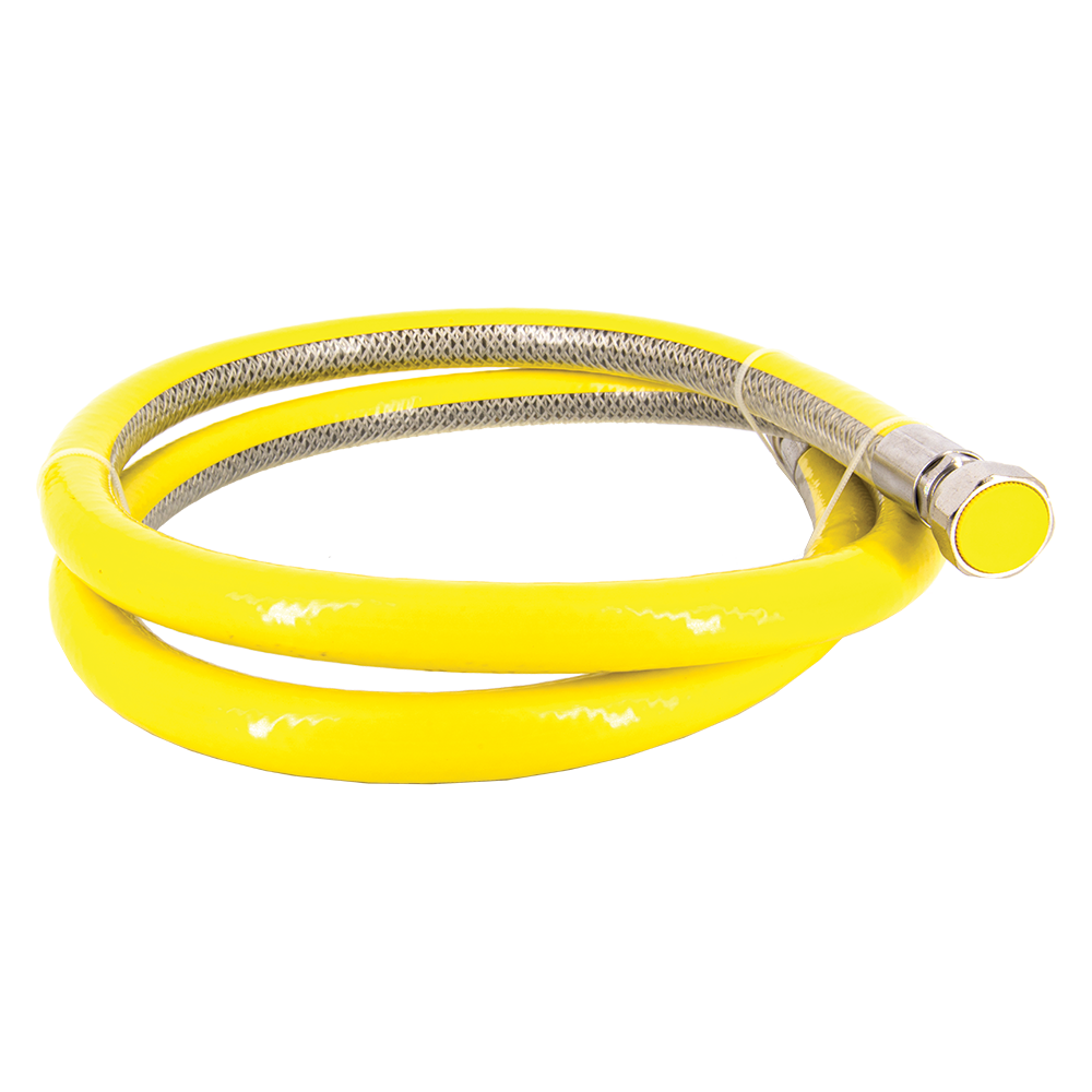 Racord fix pentru gaz, poliolefina, galben, filet interior/interior, racord 1/2, 150 cm