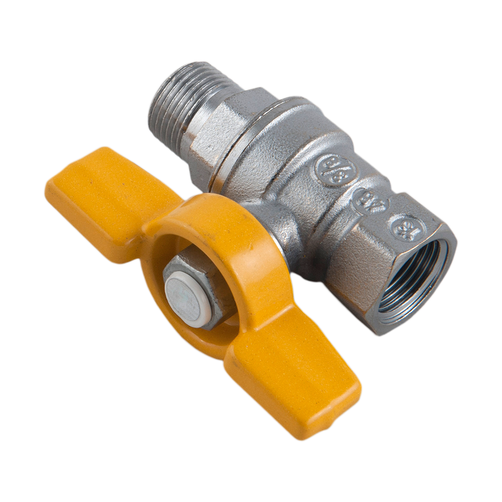 Robinet gaz cu bila Giacomini, filet exterior-interior, fonta, argintiu, maner, 3/8