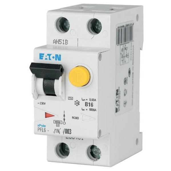 Intrerupator automat diferential RCBO 1P+N 10A / 30mA PFL6-10/1N/C/003 tip AC Eaton 286465