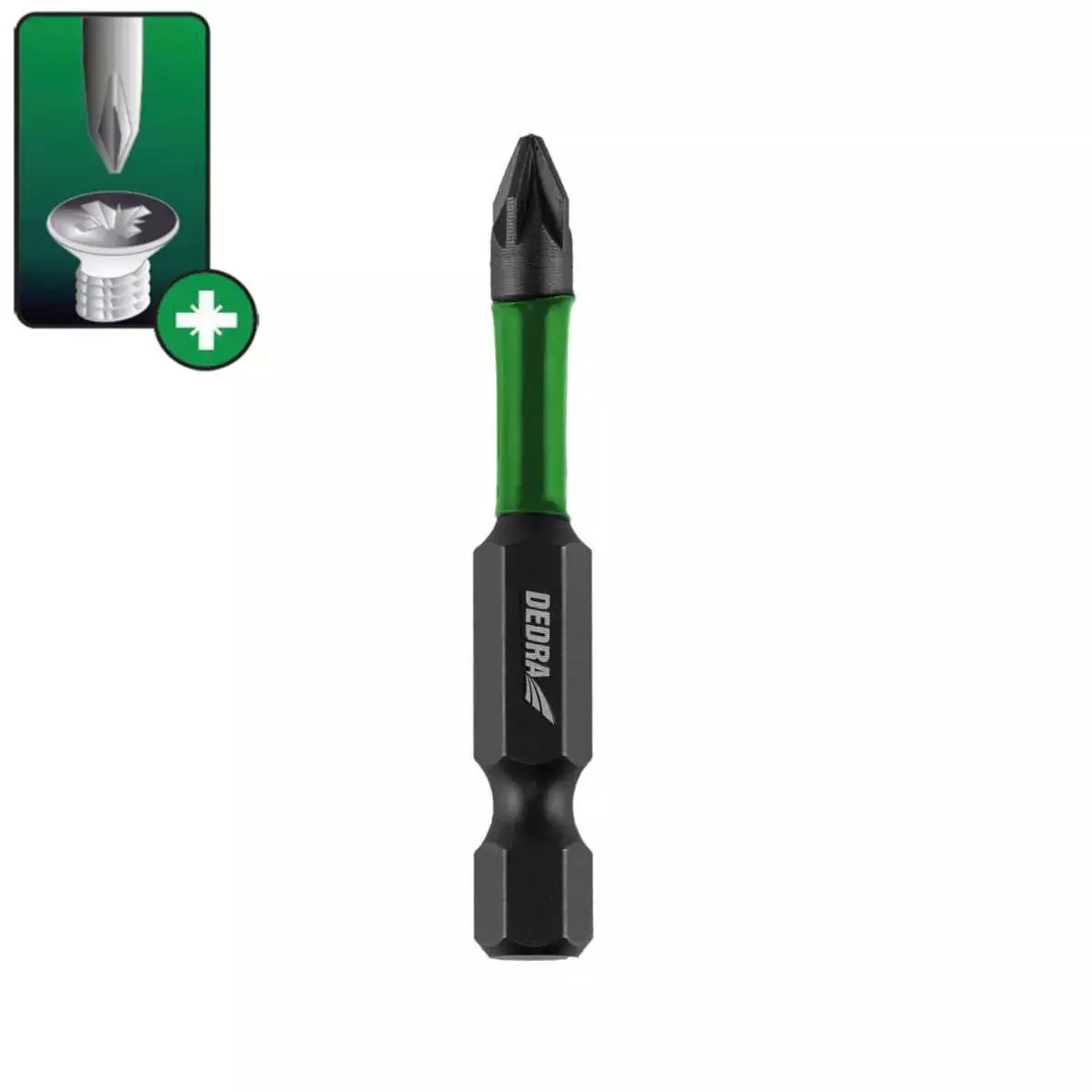 Bit de impact Pozidriv Dedra, PZ 1/2, 3 x 50 mm, 3 bucati