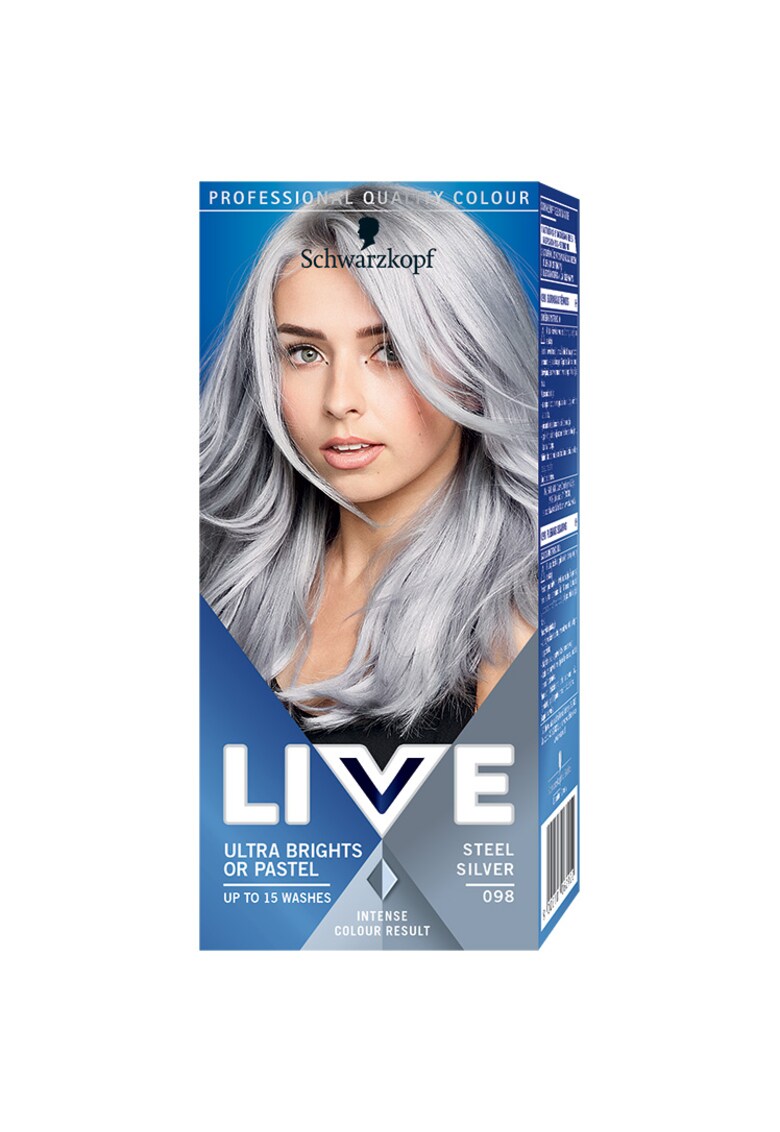 Vopsea de par semi-permanenta Schwarzkopf  Ultra Brights - Steel Silver