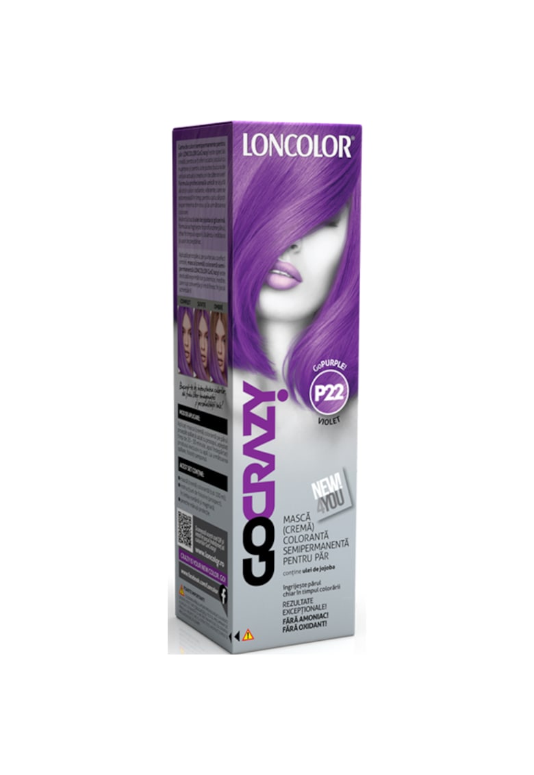 Crema de par coloranta semi-permanenta fara amoniac  GoCrazy - 100 ml - GoPurple