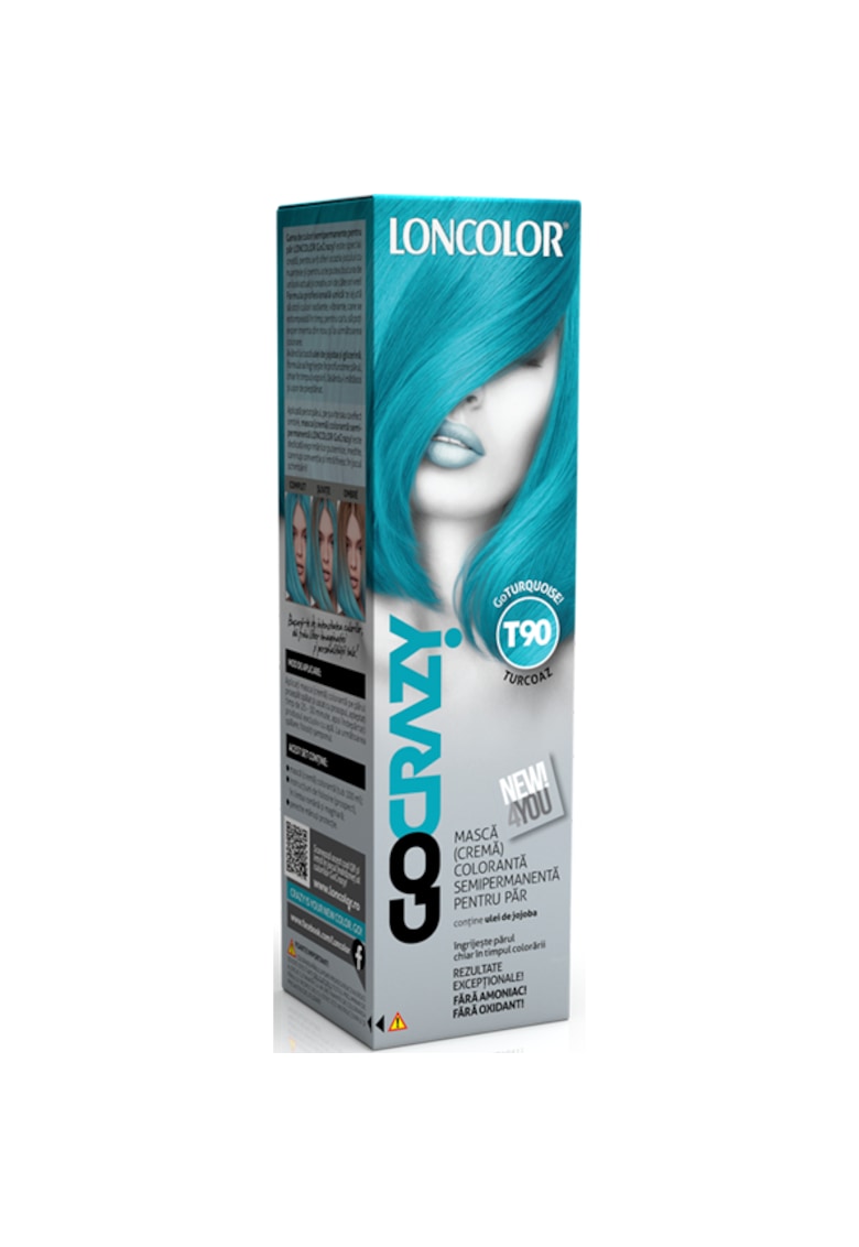 Crema de par coloranta semi-permanenta fara amoniac  GoCrazy - 100 ml - GoTurquoise