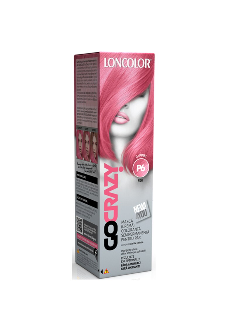 Crema de par coloranta semi-permanenta fara amoniac  GoCrazy - 100 ml - GoPink