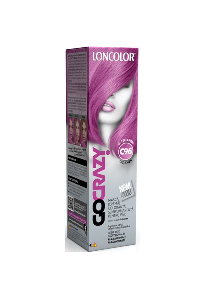 Crema de par coloranta semi-permanenta fara amoniac  GoCrazy - 100 ml - GoCyclamen