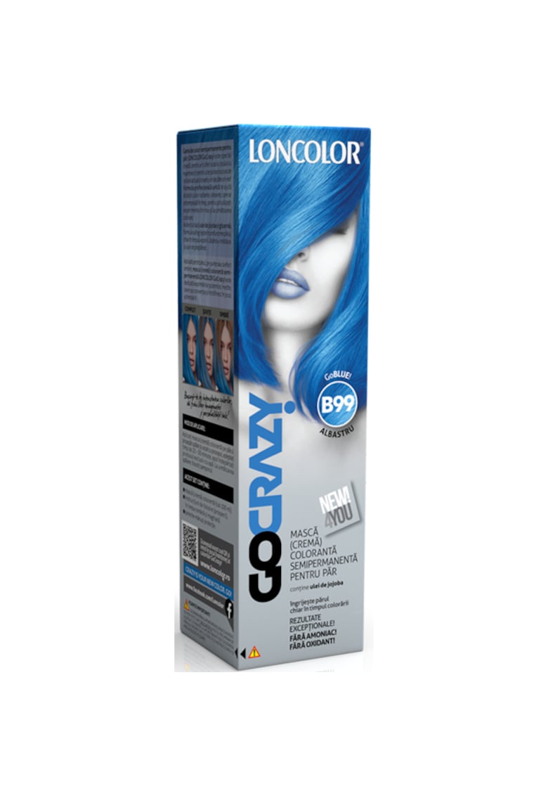 Crema de par coloranta semi-permanenta fara amoniac  GoCrazy - 100 ml - GoBlue