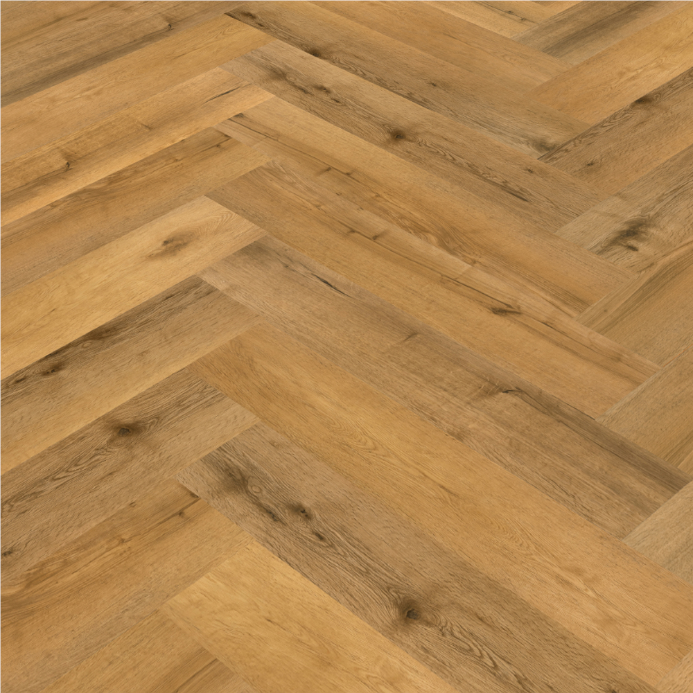 Pardoseala SPC 5 mm Oak Titan Herringbone, nuanta medie, clasa trafic intens plus 34, 615 x 123 mm