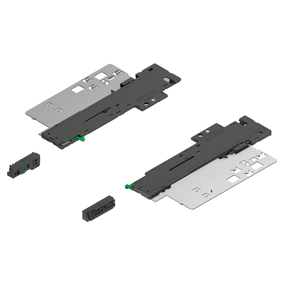 Set modul Grass, pentru deschidere prin apasare, cu amortizare, otel si plastic, min. 300 mm