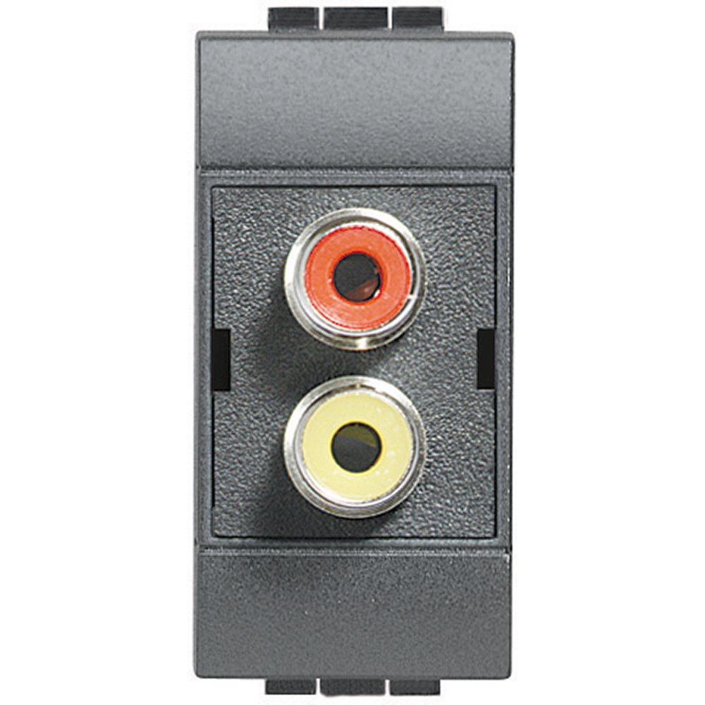 Priza dubla RCA Bticino Living Light L4269R, antracit