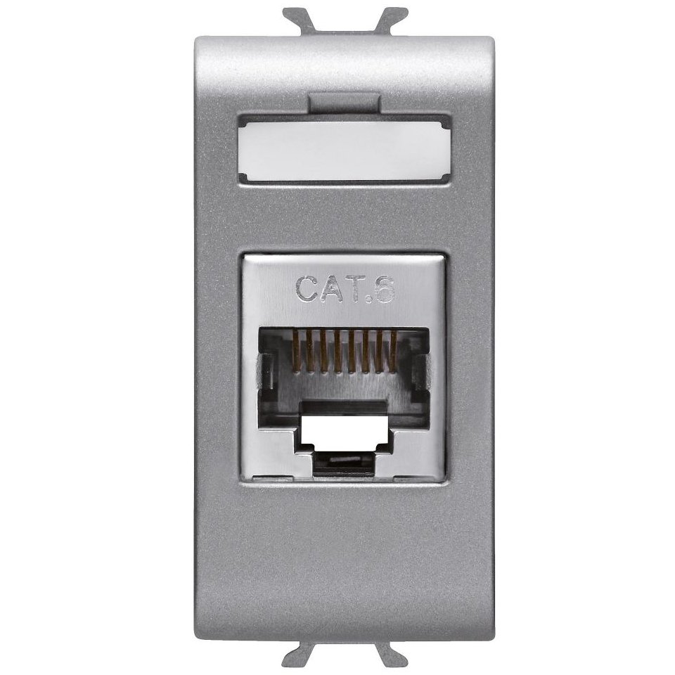 Priza de date RJ45 1 modul CAT.6 FTP Gewiss Chorus GW14424, titan