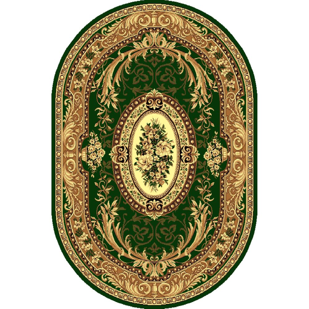 Covor clasic Gold 042/32 O, polipropilena BCF, verde/bej, 60 x 110 cm