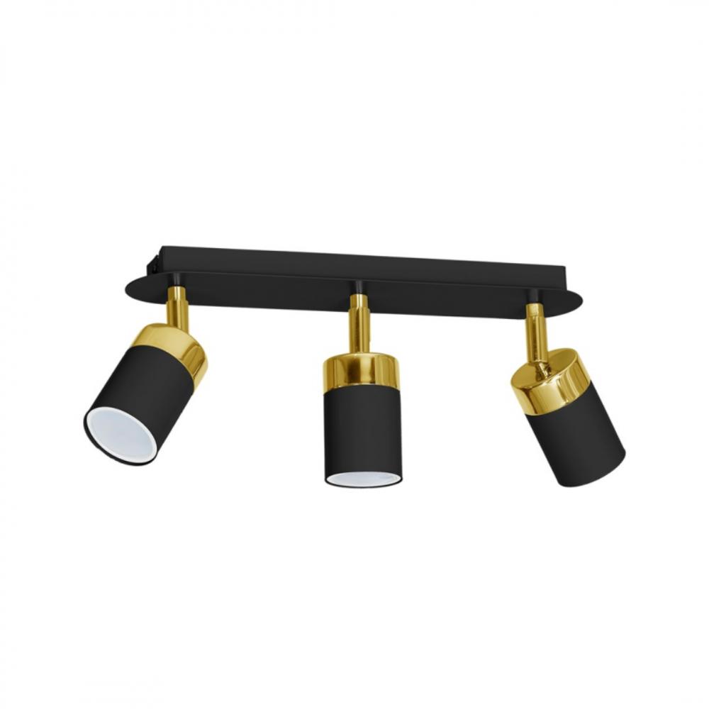 Spot Joker, 3 x GU10, metal, negru/auriu