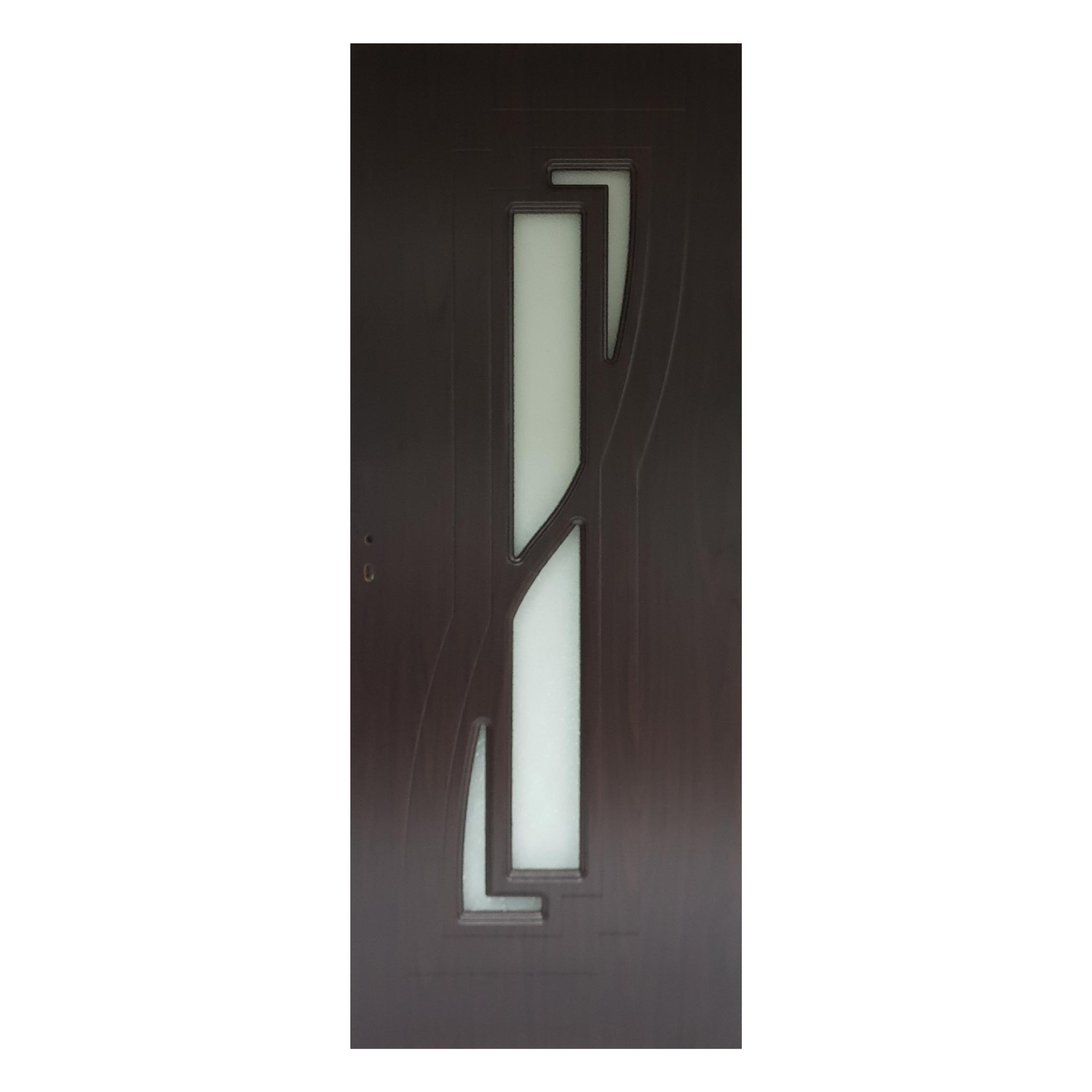 Usa interior celulara cu geam Pamate M042, revresibila, MDF, wenge, toc fix, 200 x 70 x 3.5 cm