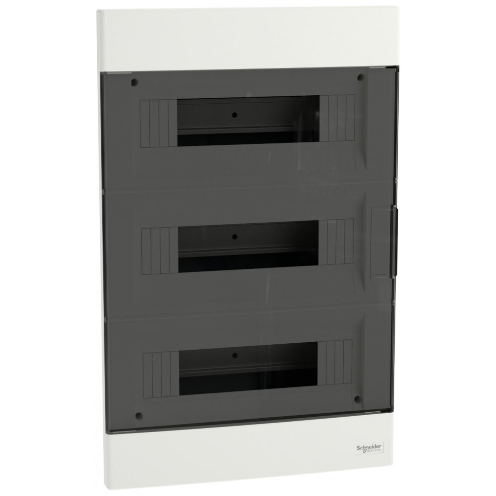Tablou cu montaj incastrat Easy9EU, 3x12 Module, usa fumurie, cu 2 blocuri terminale Schneider EZ9EUA312