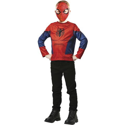 Set Costum Spiderman 300108 Bluza si Masca Varsta 5 - 8 Ani Rosu/Albastru