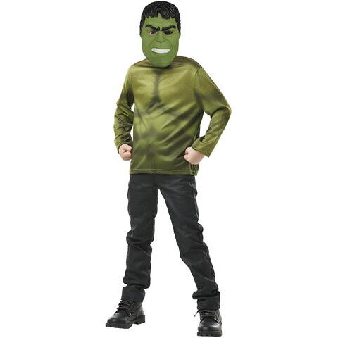 Set Costum Hulk 300112 Bluza si Masca Varsta 5 - 8 Ani Verde