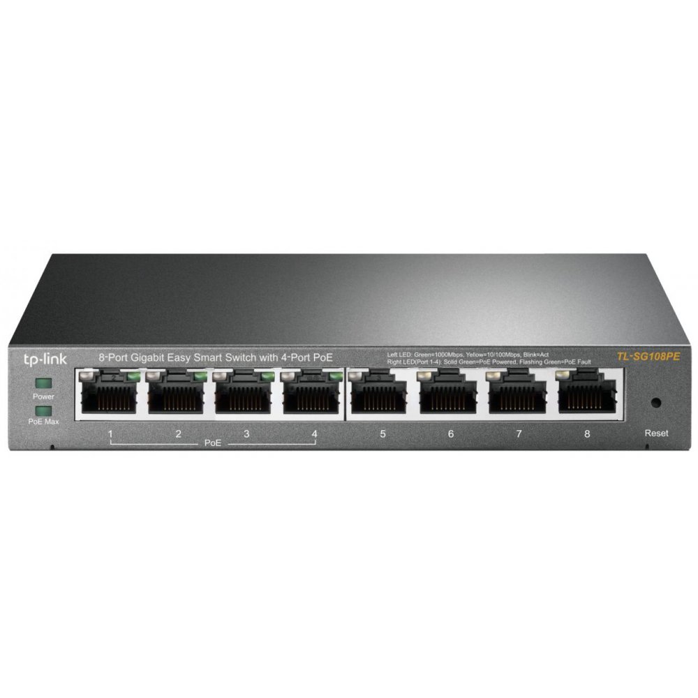 TPL SW 8-PORT GB EASY SMART + 4-PORT PoE TP-LINK TL-SG108PE