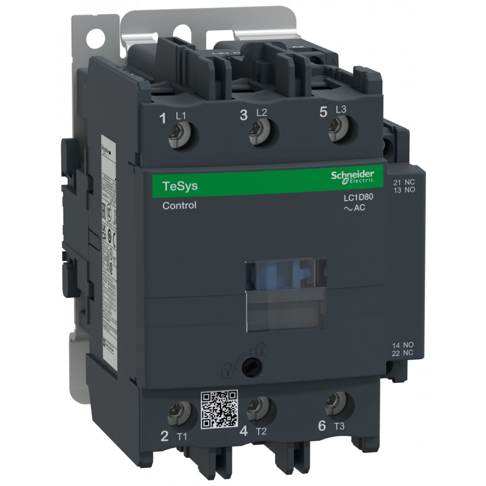 Contactor TeSys Deca 3P(3NO), AC-3/AC-3e, 440V, 80A, 110V AC 50/60Hz Schneider LC1D80F7