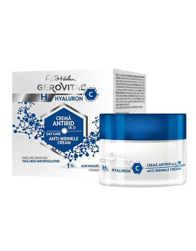 Crema antirid de zi Gerovital H3 Hyaluron C (Concentratie: Crema pentru fata, Gramaj: 50 ml)
