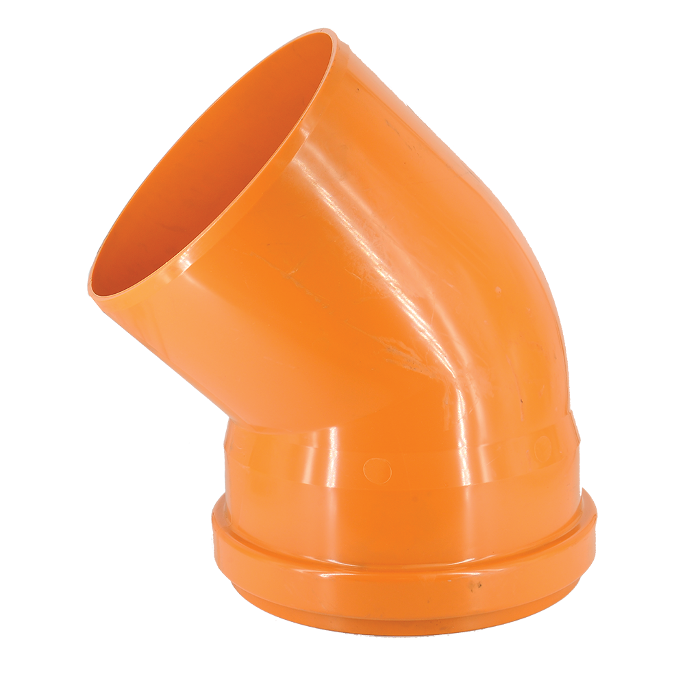 Cot PVC canalizare exterioara Valrom, diametru 250 mm, 45 grade