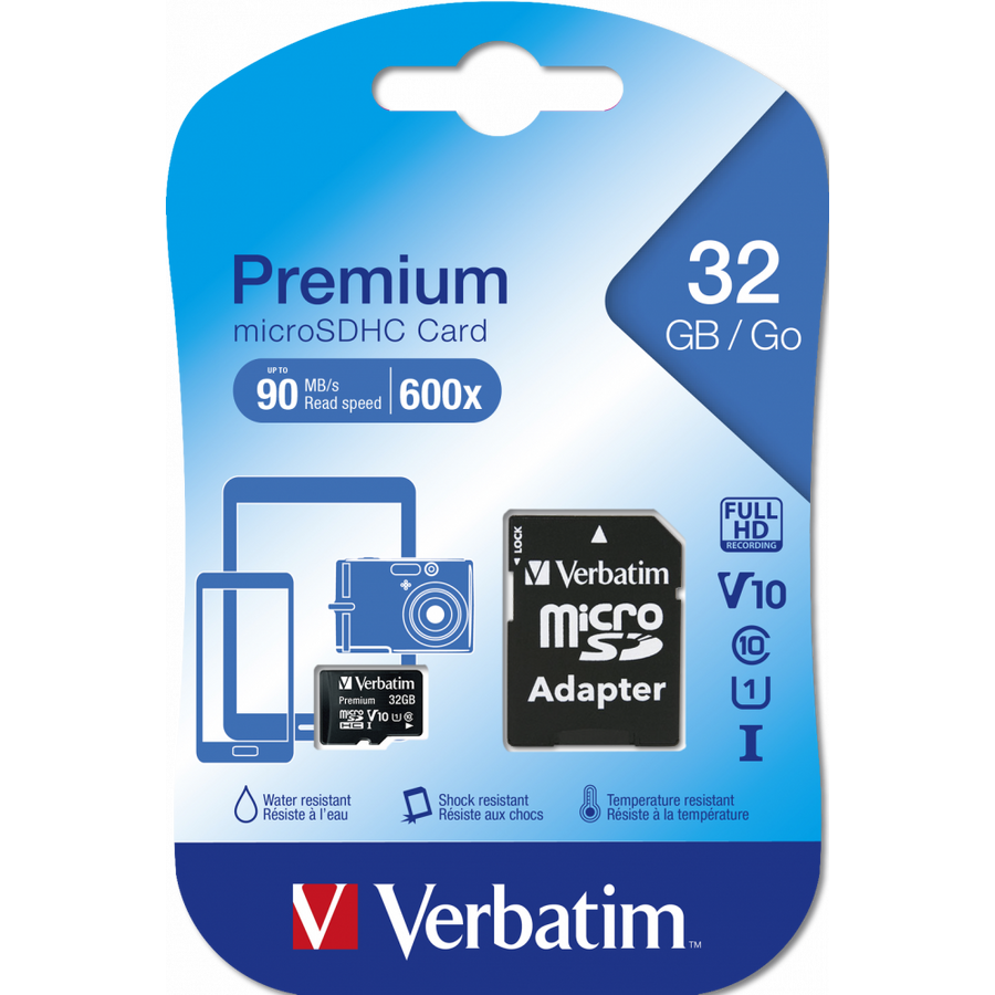 Card microSDHC Verbatim 44083, 32 GB clasa 10, cu adaptor
