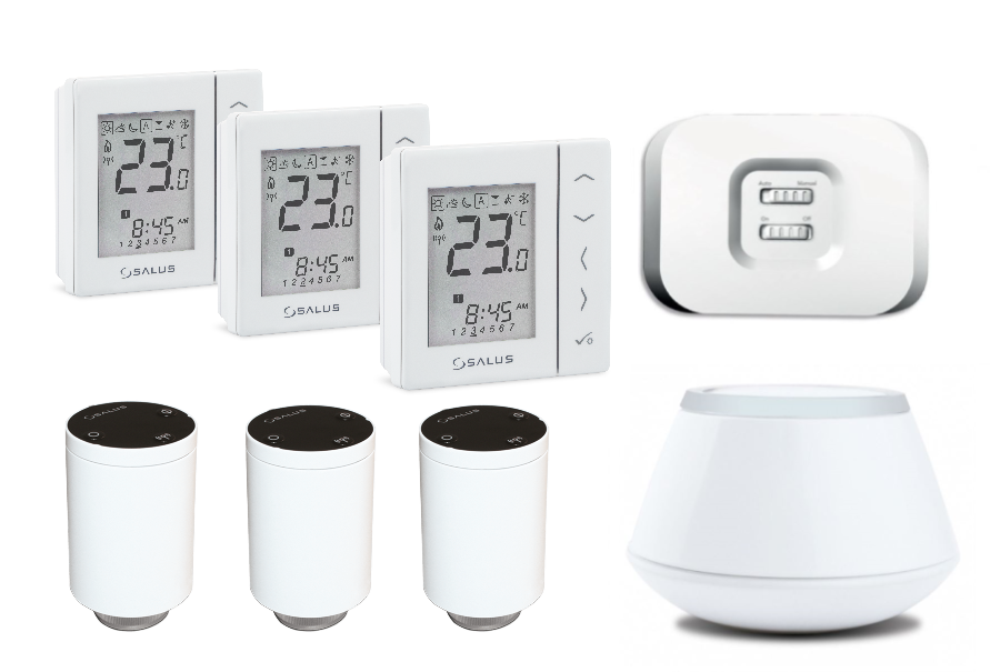 Pachet automatizare Salus Smart Home apartament sau casa 3 zone pentru calorifere termostat VS20WRF
