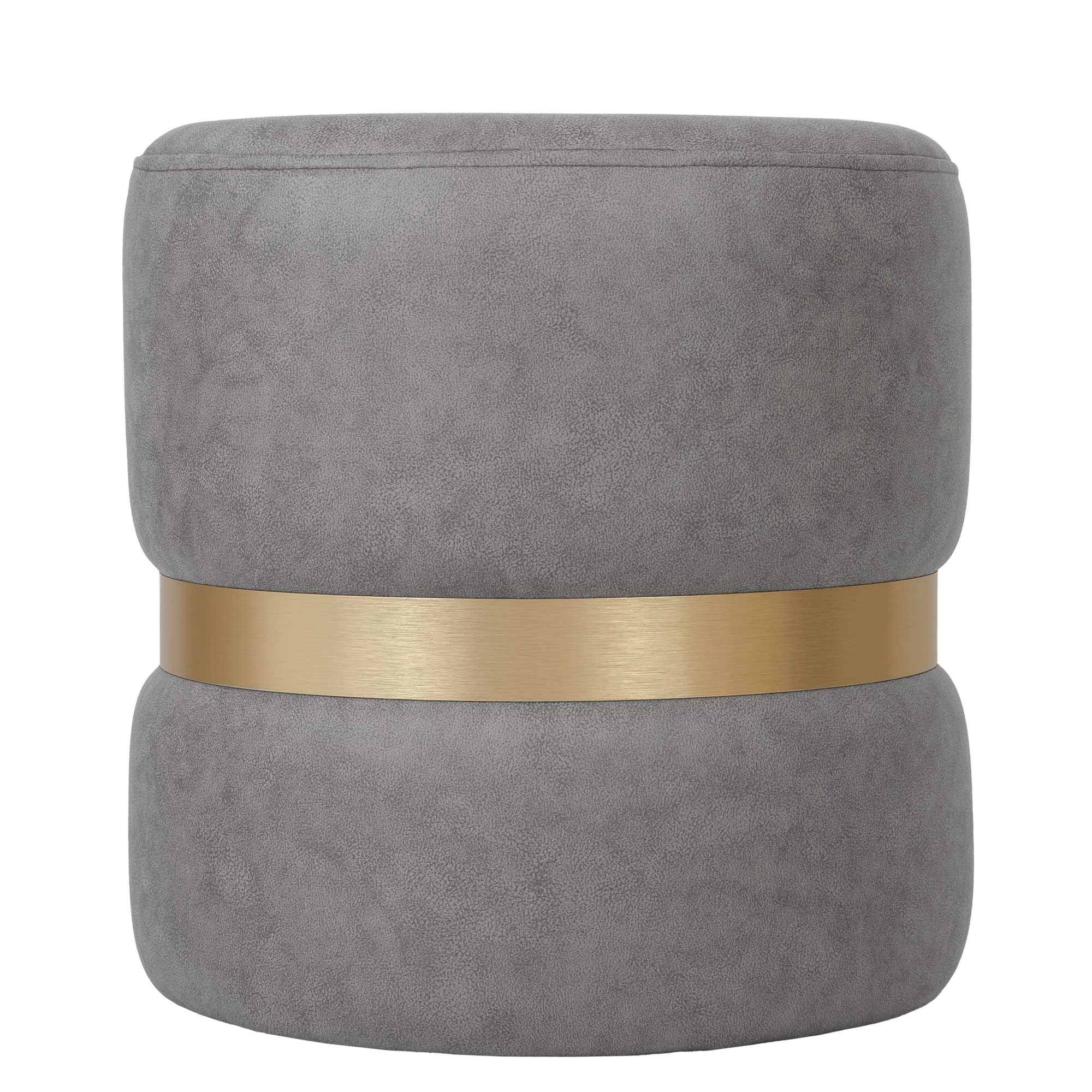 Taburet Ring, inel auriu, stofa gri deschis M609, rotund, 38 x 38 x 40 cm