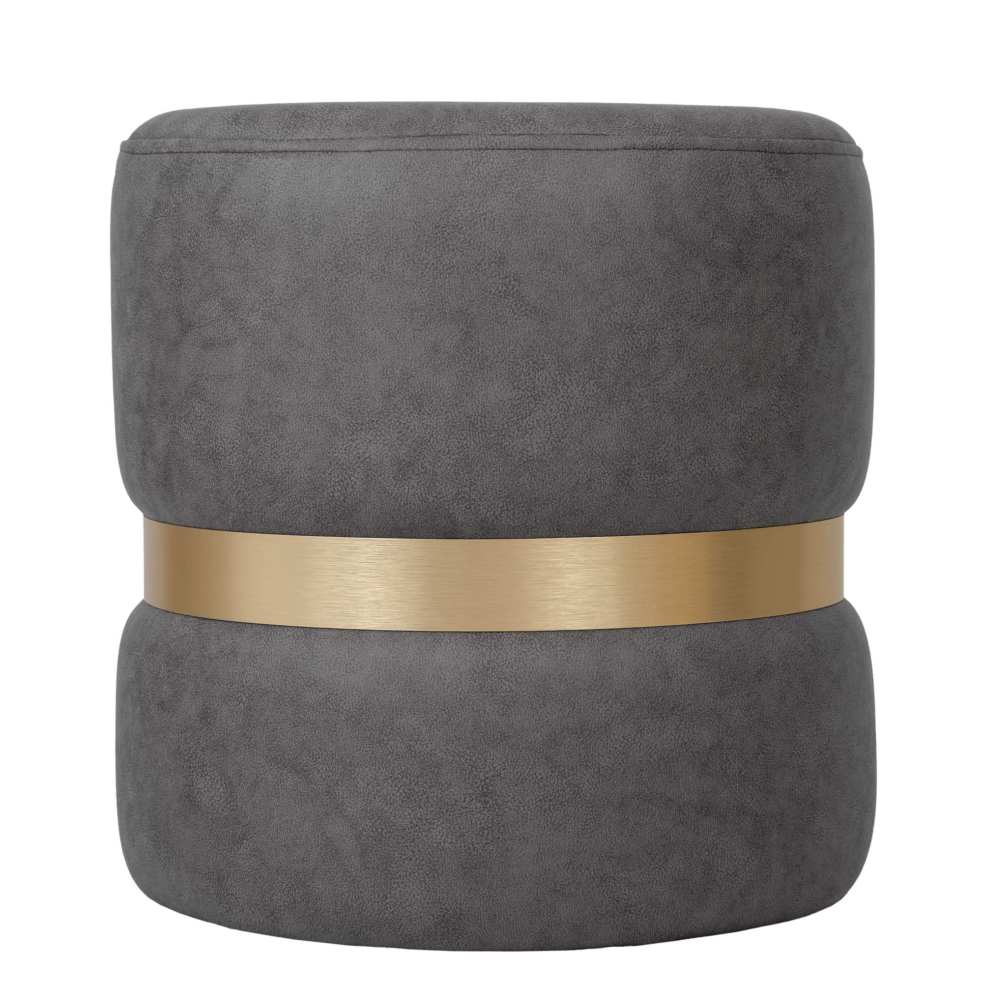 Taburet Ring, inel auriu, stofa gri M611, rotund, 38 x 38 x 40 cm