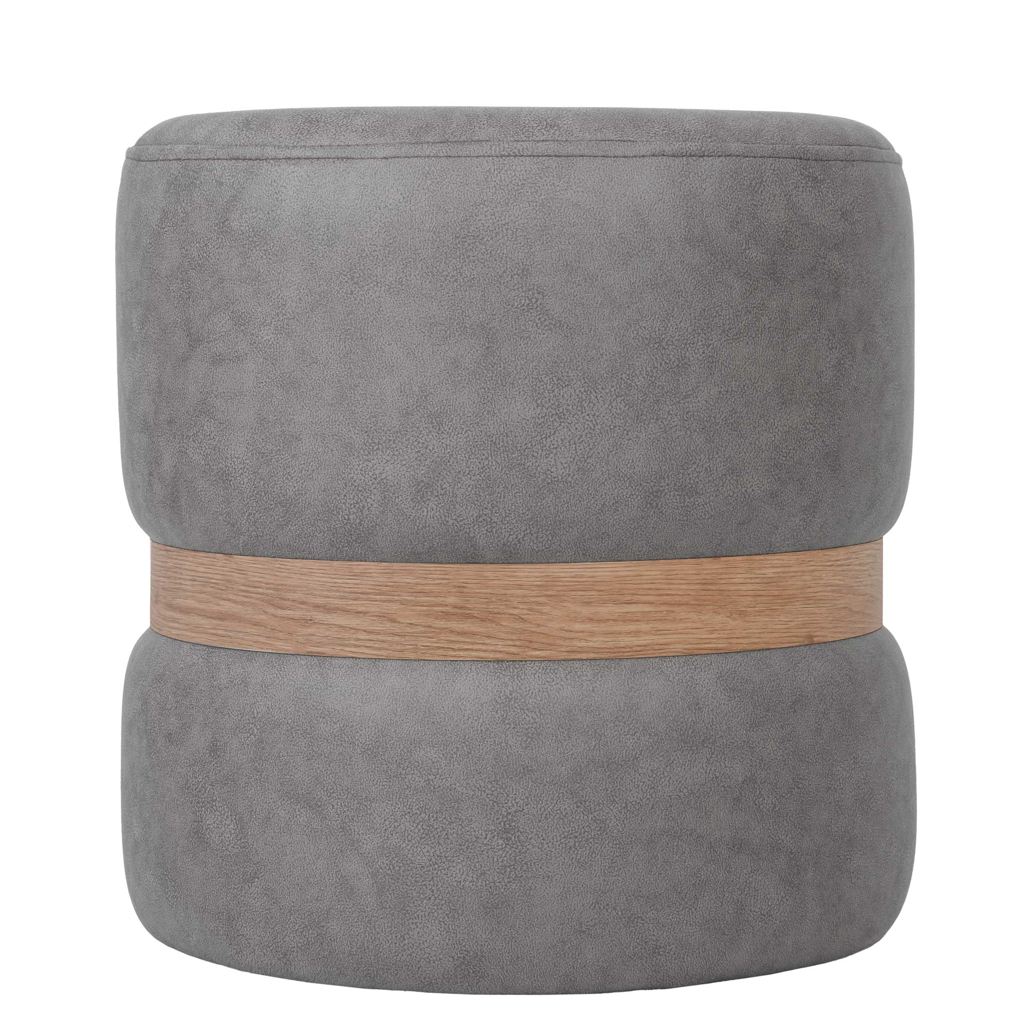 Taburet Ring, inel stejar, stofa gri deschis M609, rotund, 38 x 38 x 40 cm