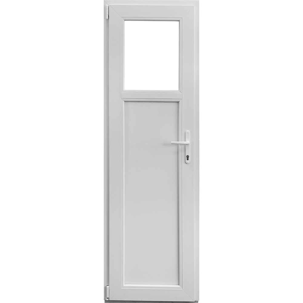 Usa PVC tehnica, alb, 76 x 204 cm, stanga, geam 1/3