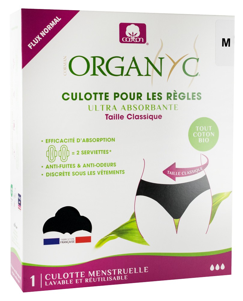 Lenjerie intima pentru perioada menstruala, talie clasica, marimea M, Organyc