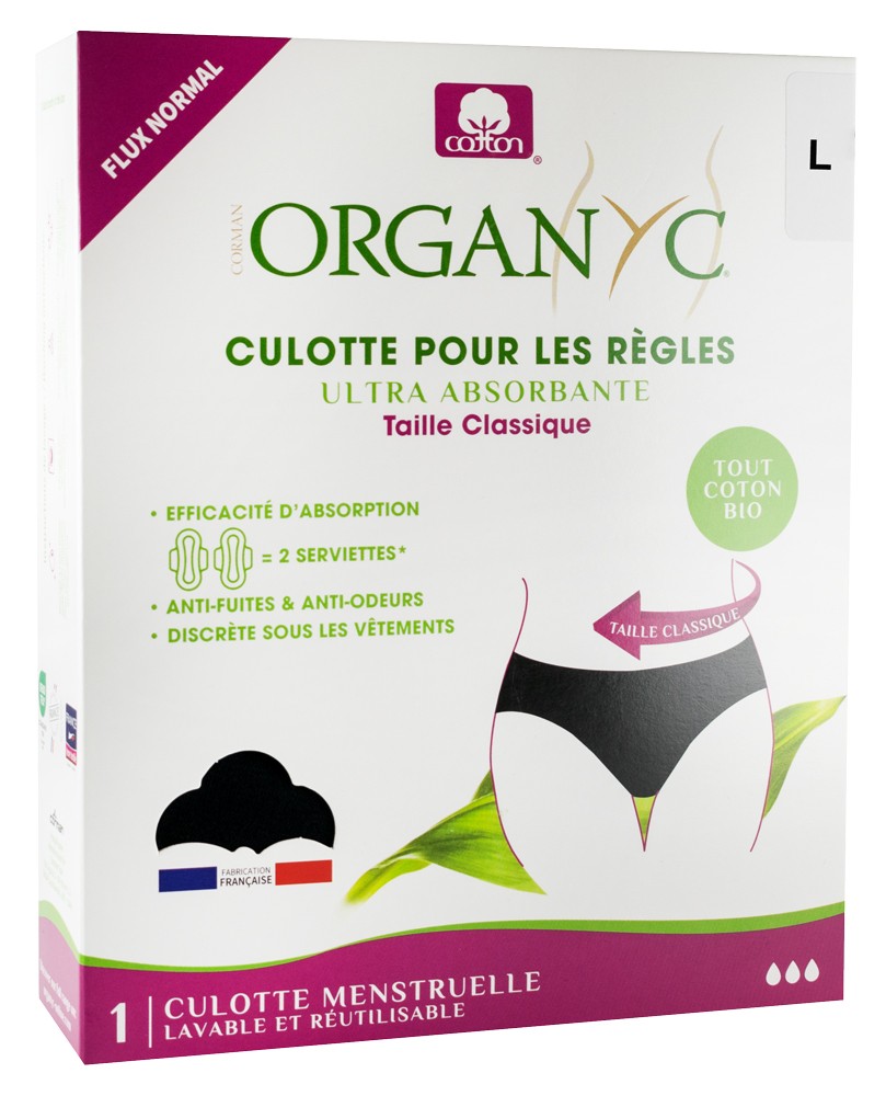 Lenjerie intima pentru perioada menstruala, talie clasica, marimea L, Organyc
