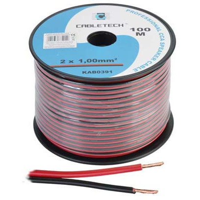 CABLU DIFUZOR CCA 2X1.00MM ROSU/NEGRU 100M