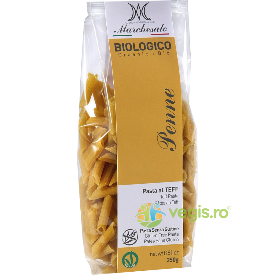 Penne din Teff, Porumb si Orez fara Gluten Ecologice/Bio 250g