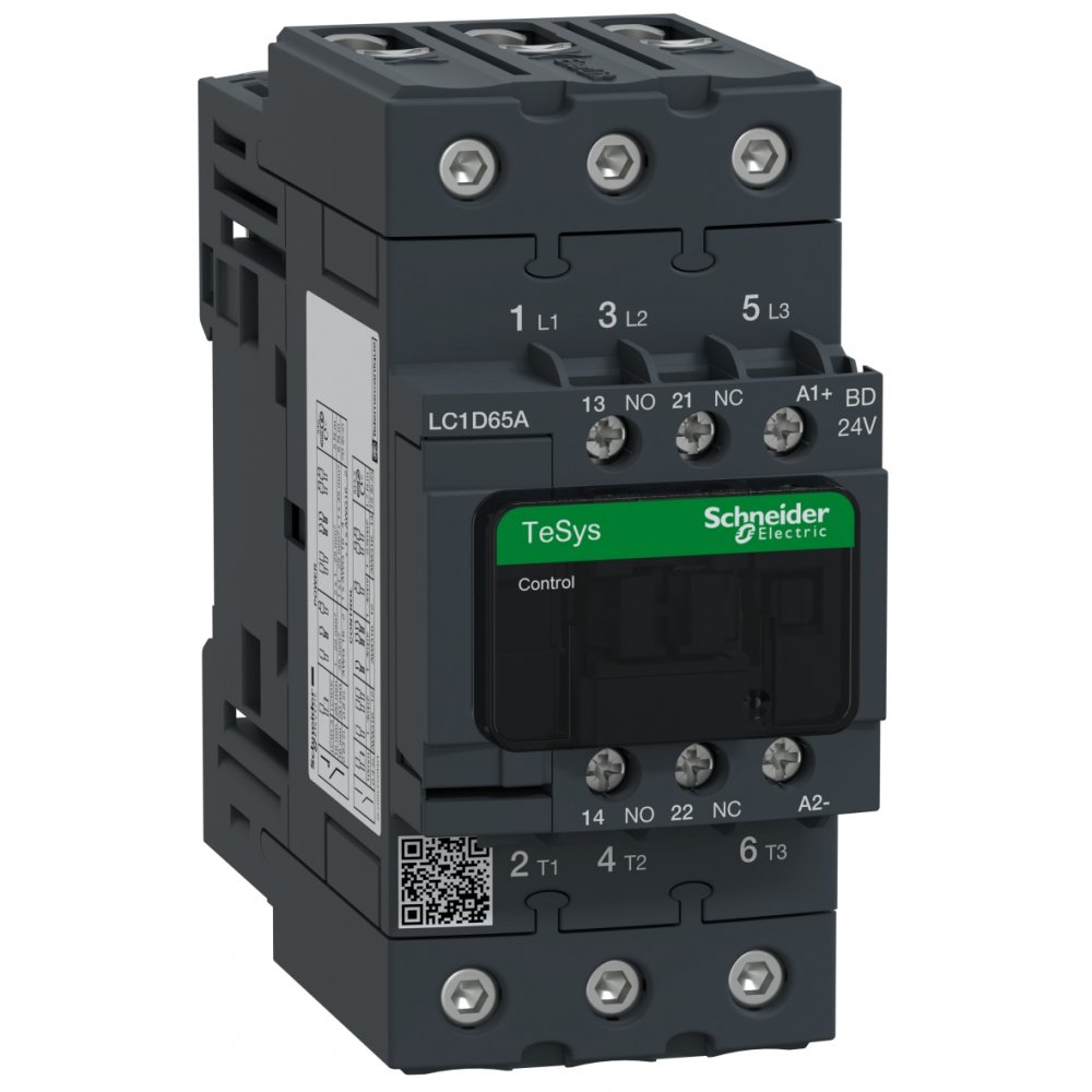 Contactor Tesys D 3P(3 NO) - AC-3 - 440V 65A bobina 24 VDC Schneider LC1D65ABD