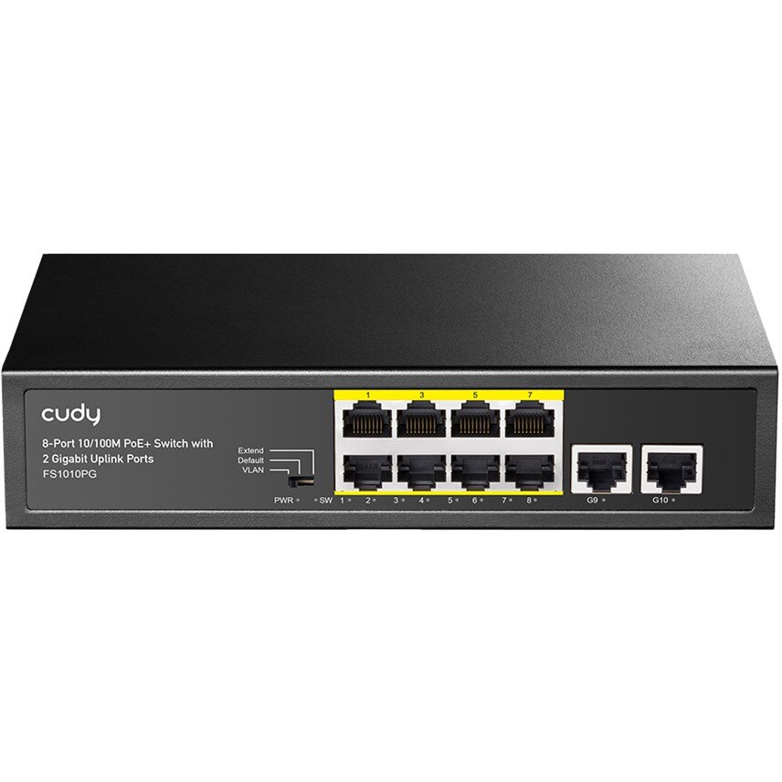 Switch FS1010PG  Fast Ethernet (10/100) Power over Ethernet (PoE) Black