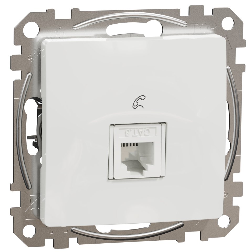 Priza telefon RJ11, Schneider, SDD111491, Sedna Design, alb