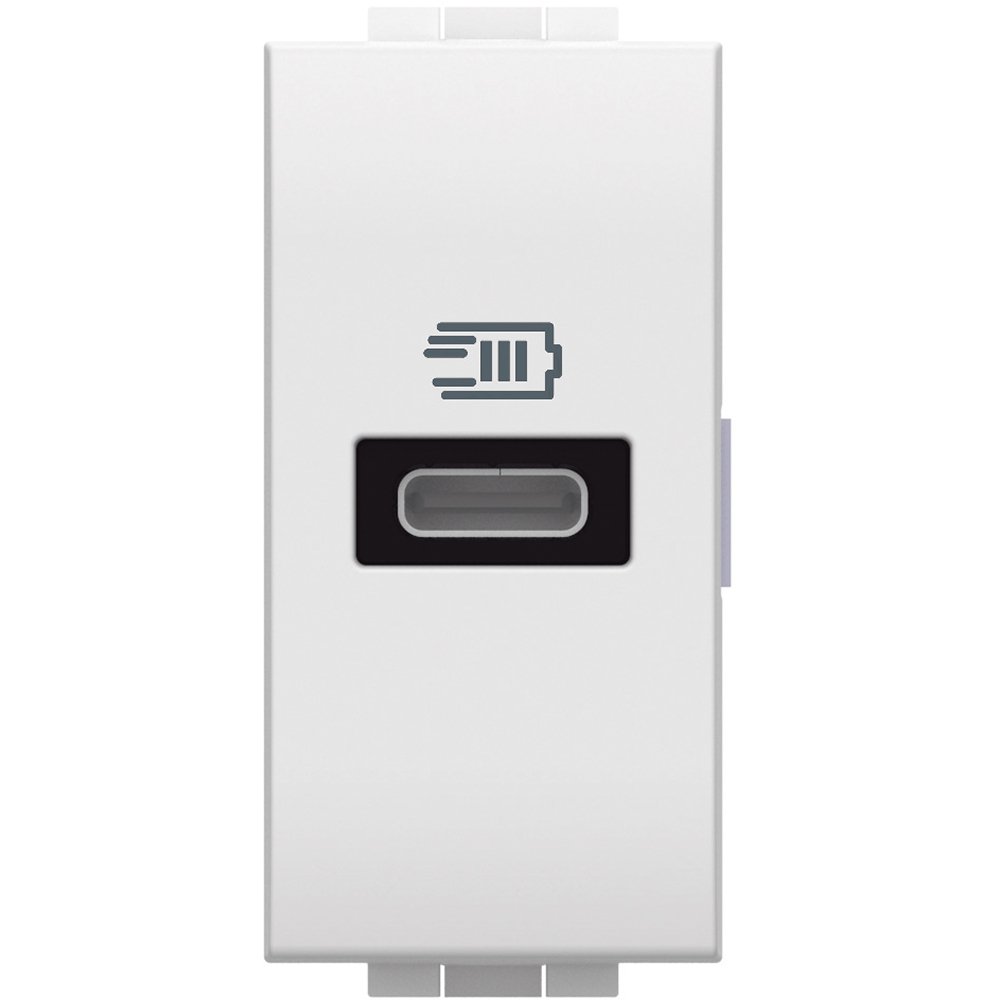 Incarcator USB 5 Vdc tip C pentru dispozitive de pana la 1.500 mA - 110-230V 50-60 Hz Bticino Living Light N4192C