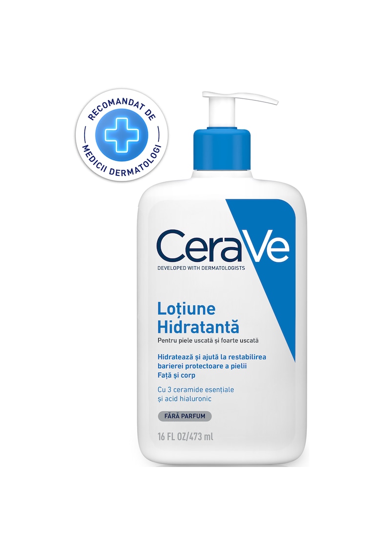 Lotiune hidratanta pentru fata si corp  cu ceramide si acid hialuronic - pentru piele uscata si foarte uscata - 473 ml