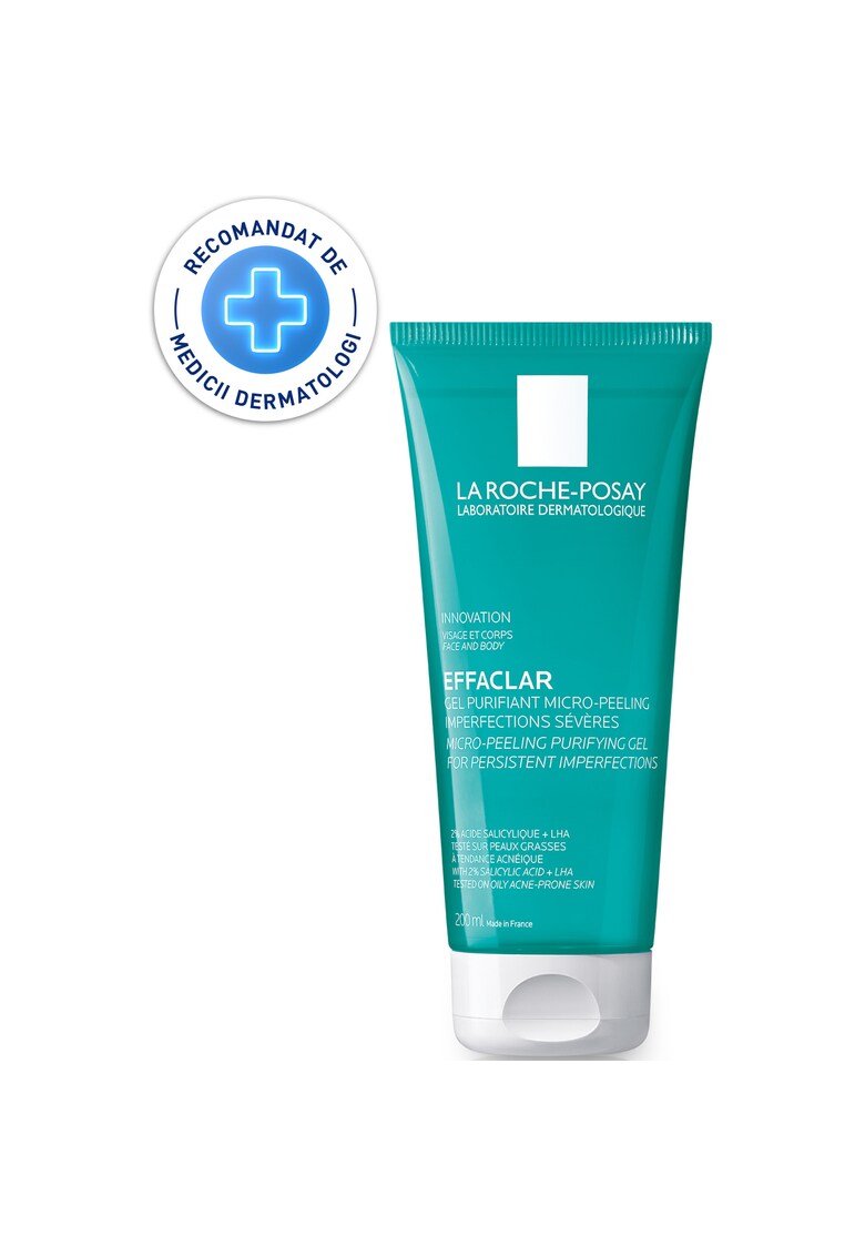Gel Purifiant de curatare La Roche Posay Effaclar cu 2% acid salicilic - pentru fata si corp cu tendinta acneica - 200 ml