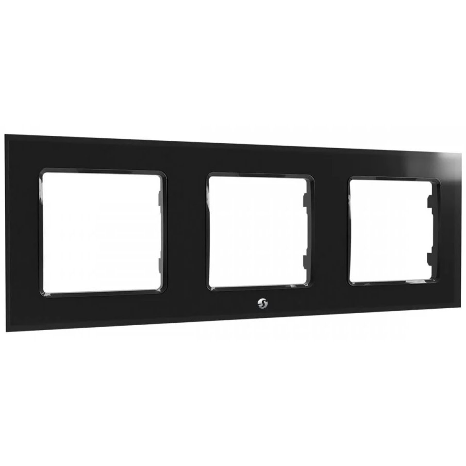 Rama tripla intrerupator de perete Shelly 3800235266274, negru