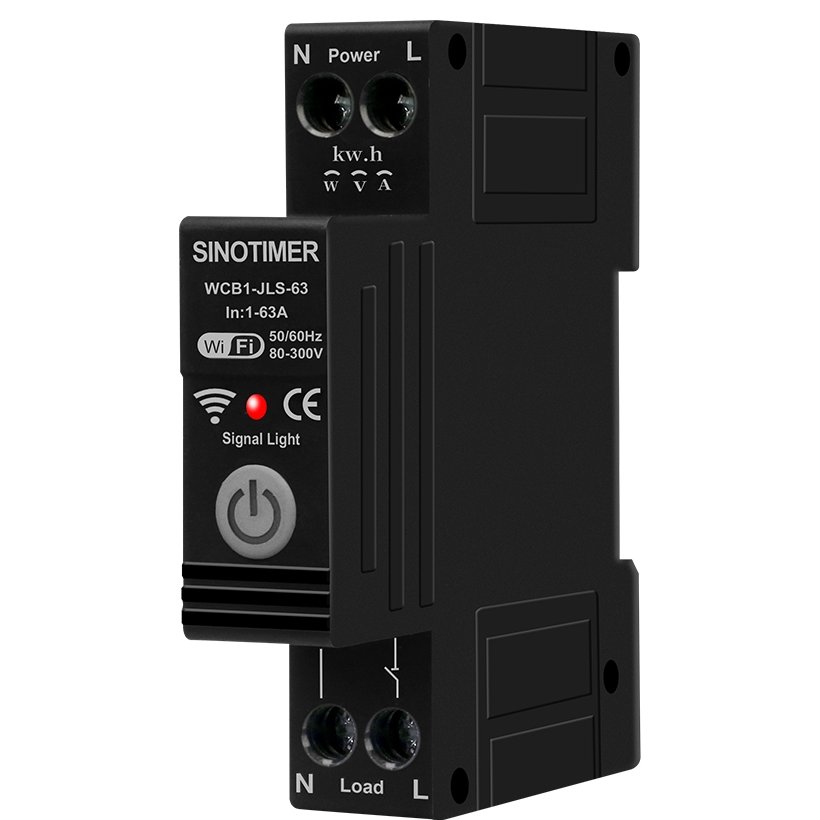 Releu protectie supratensiune, curent, 63A, WiFi Tuya, temporizator, temperatura, contor KWH, diferential, bidirectional SINOTIMER WCB1-JLS-63