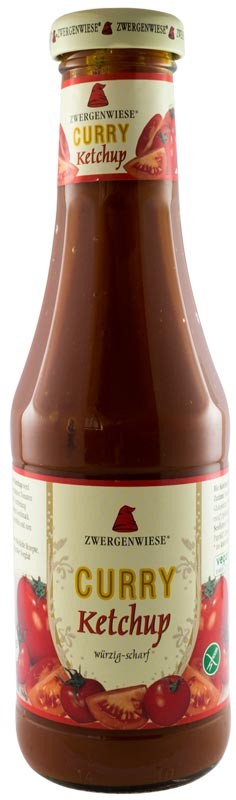 Ketchup bio curry, din piure de rosii, 500ml Zwergenwiese