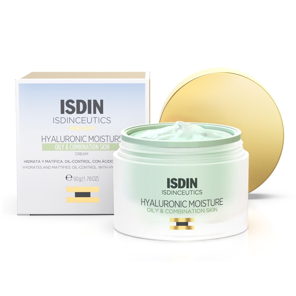 Crema hidratanta cu acid hialuronic pentru ten gras Isdinceutics, Isdin, 50 ml