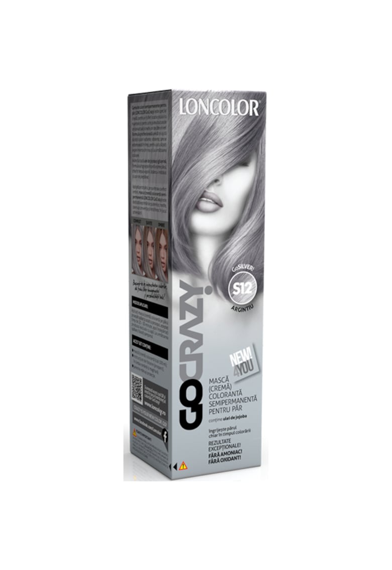 Crema de par coloranta semi-permanenta fara amoniac  GoCrazy - 100 ml - GoSilver