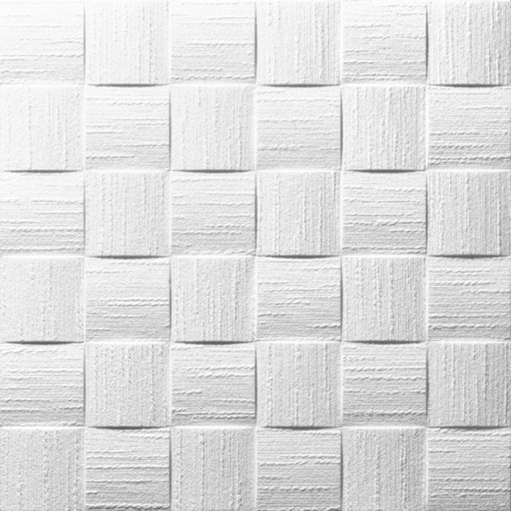 Plafon decorativ din polistiren expandat, alb, 50 x 50 cm, 13 mm