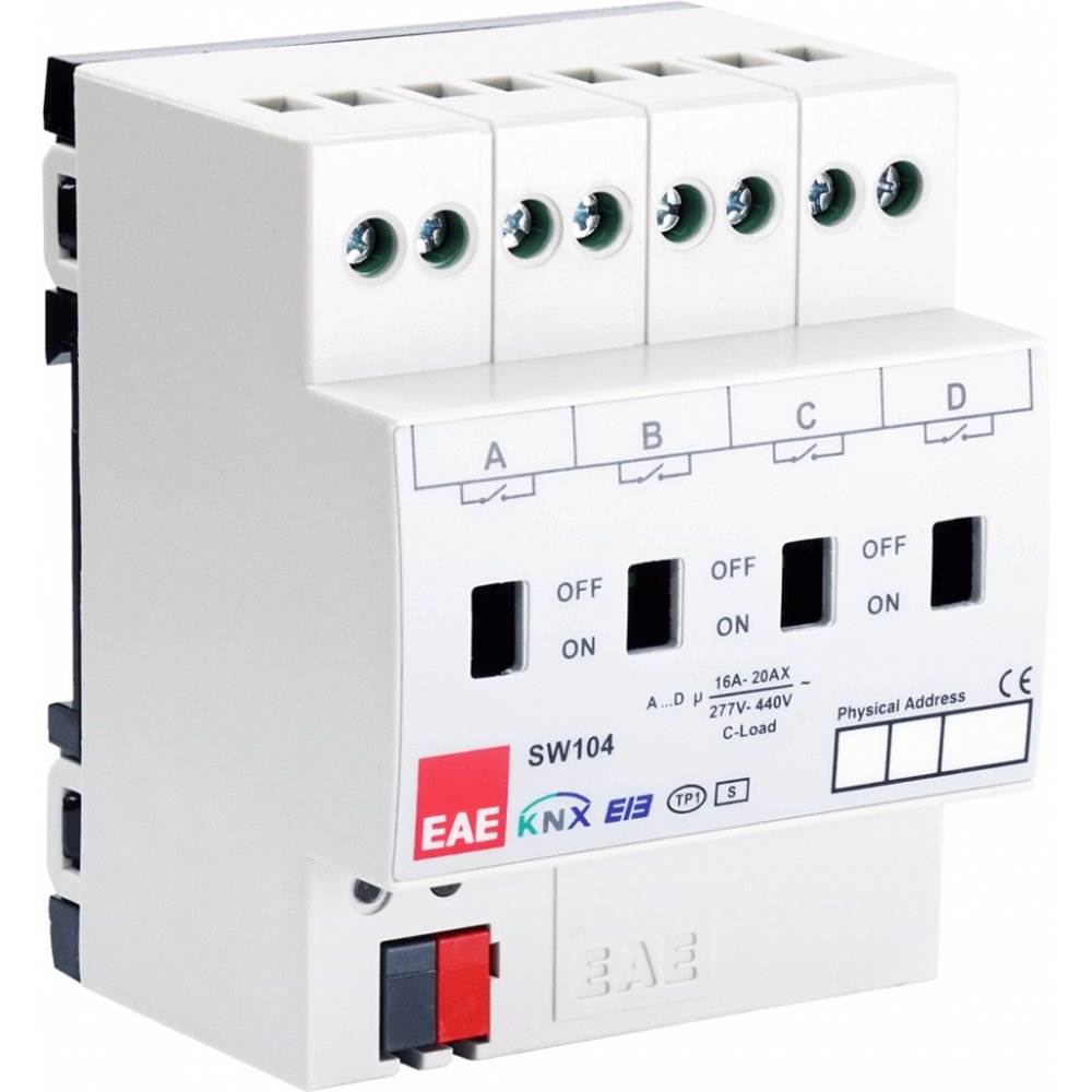 Switch actuator 4x16A C-LOAD 3330986 / SMP SA104 EAE S-KNX