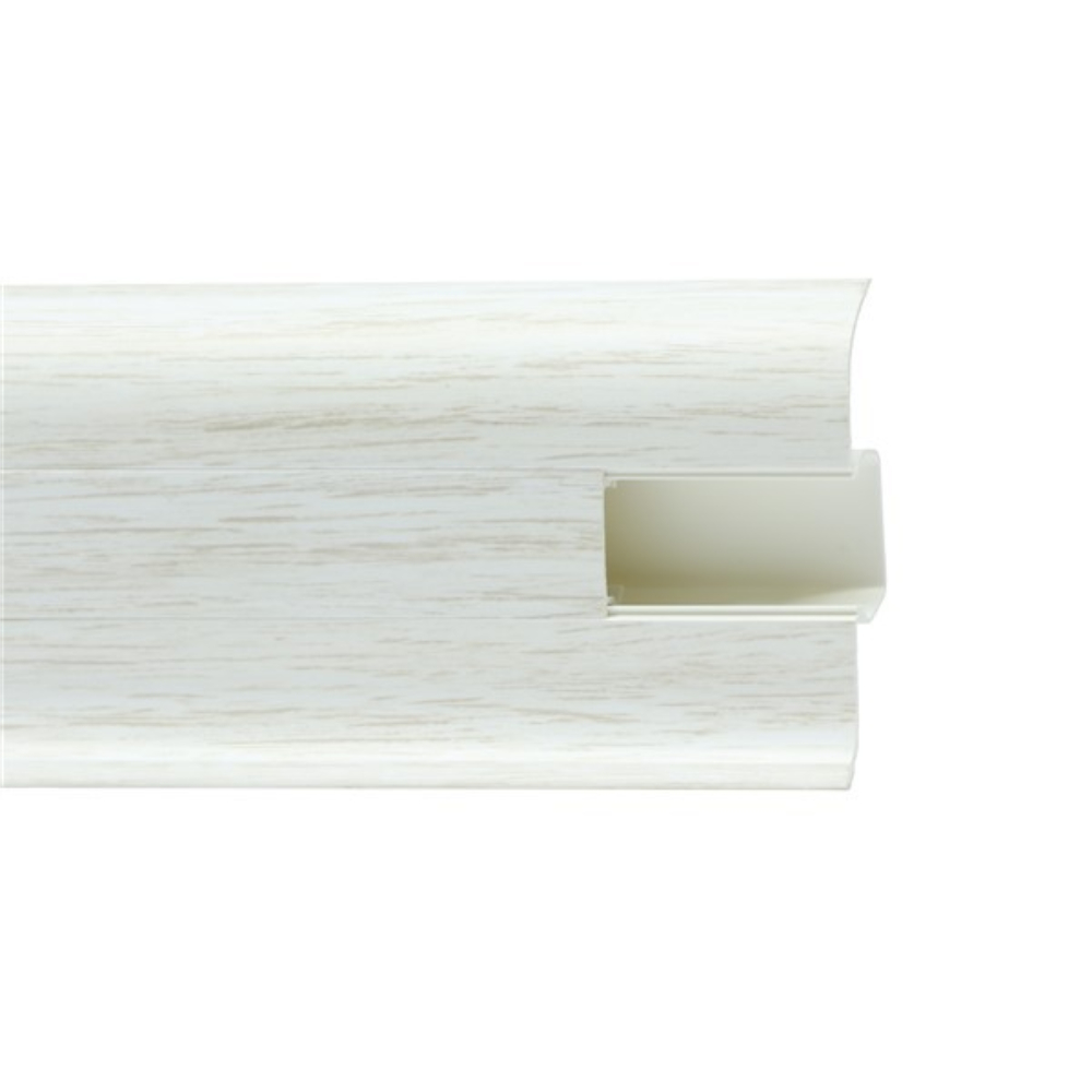 Plinta parchet PVC PP55M-0-850, stejar alb, cu canal cablu, 2500 x 22 x 55 mm