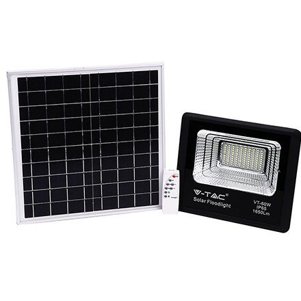 Reflector LED 20W 6000K cu incarcare solara V-TAC SKU-94010